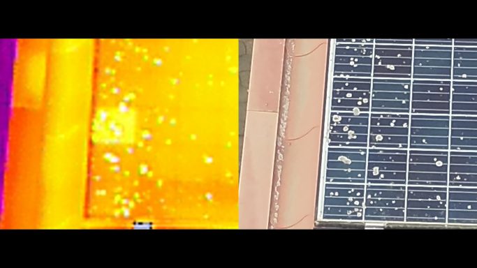 Solarmodul mit Auffälligkeit