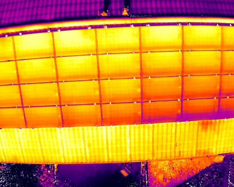 Solaranlage im Wärmebilddarstellung